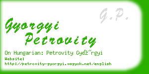 gyorgyi petrovity business card